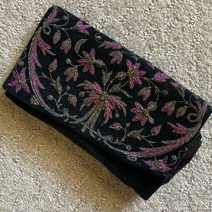 Vintage Ganeshi Lall & Son zardozi embroidered clutch.